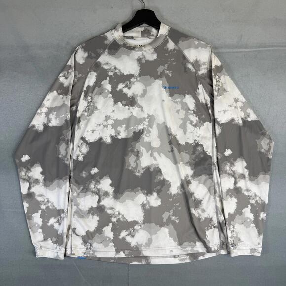 Simms Other - SIMMS Solarflex Performance Fishing Shirt Mens Medium Long Sleeve Gray White UPF